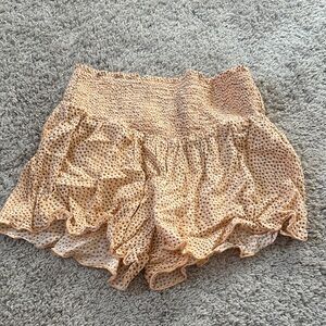 Aerie High Waist Polka Dot Shorts - Cream and Black